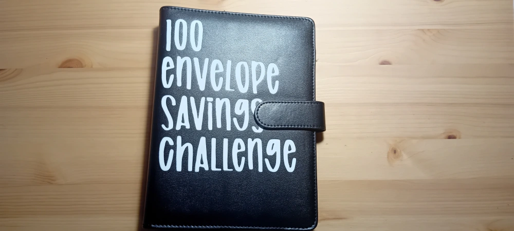 100 envelope savings challenge černá