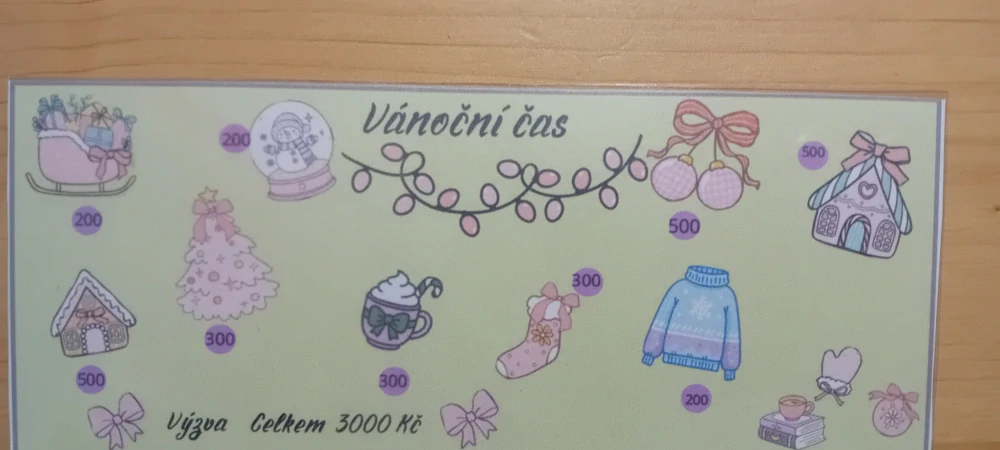 Obálka A6 s výzvou uvnitř - Vánoce zelená